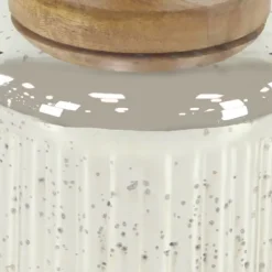 Kirkland's Home Decorative Bowls & Jars-Silver Glass Jars With Wooden Lids, Set Of 3