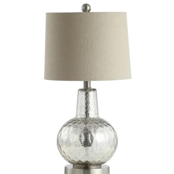 Kirkland's Home Table Lamps-Silver Hammered Mercury Glass Table Lamp