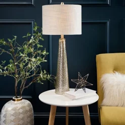 Kirkland's Home Table Lamps-Silver Mercury Glass Cone Table Lamp