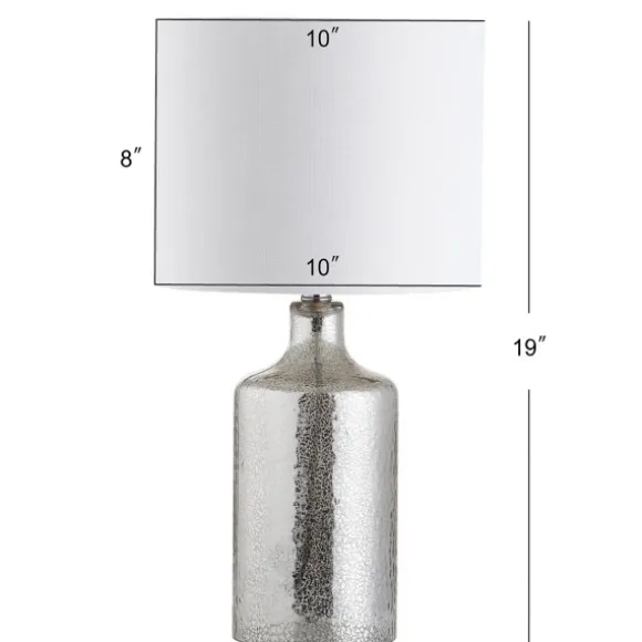 Kirkland's Home Table Lamps-Silver Mercury Glass Cylinder Table Lamp