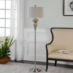 Kirkland's Home Floor Lamps-Silver Mercury Glass Floor Lamp, Set Of 2