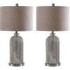 Kirkland's Home Table Lamps-Silver Mercury Glass Ribbed Table Lamps, Set Of 2