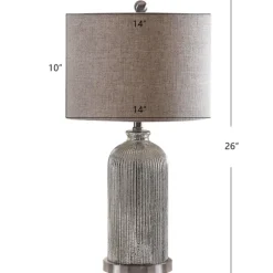 Kirkland's Home Table Lamps-Silver Mercury Glass Ribbed Table Lamps, Set Of 2