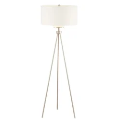 Kirkland's Home Floor Lamps-Silver Metal Tripod Floor Lamp