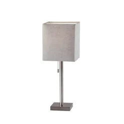 Kirkland's Home Table Lamps-Silver Monochrome Square Table Lamp