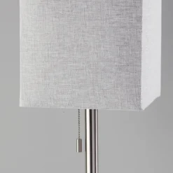 Kirkland's Home Table Lamps-Silver Monochrome Square Table Lamp