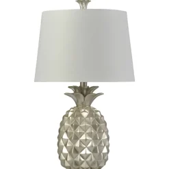Kirkland's Home Table Lamps-Silver Pineapple Table Lamp