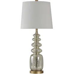 Kirkland's Home Table Lamps-Silver Rounded Mercury Glass Table Lamp