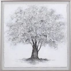 Kirkland's Home Framed Art-Silver Tree Rice Paper Framed Art Print