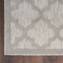 Kirkland's Home Outdoor Rugs-Silver Trellis Indoor/Outdoor Area Rug, 5X7