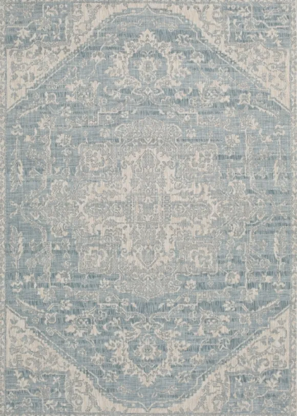 Kirkland's Home Outdoor Rugs-Sky Medallion Lava Indoor/Outdoor Area Rug, 7X9