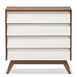 Kirkland's Home Dressers & Chests-Slant Two-Tone Walnut 4-Drawer Chest