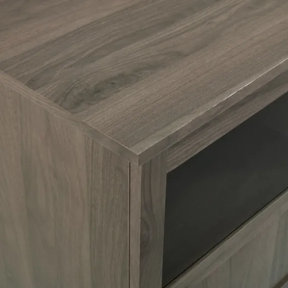 Kirkland's Home Tv Stands & Media Consoles-Slate Glass Paneled Door Tv Stand