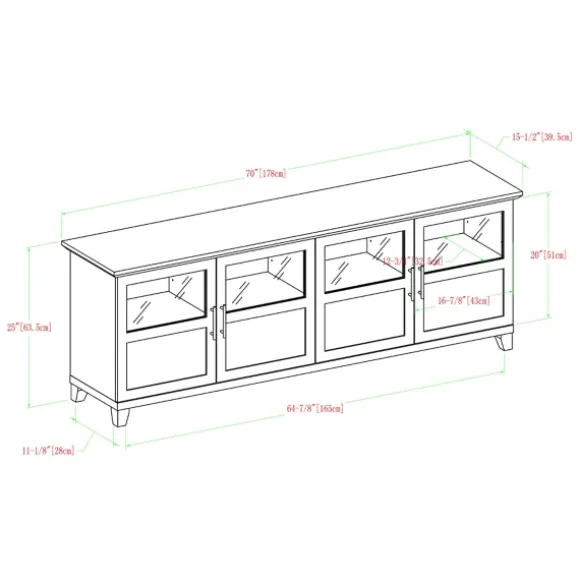 Kirkland's Home Tv Stands & Media Consoles-Slate Glass Paneled Door Tv Stand