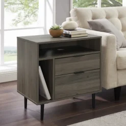 Kirkland's Home Accent & End Tables-Slate Side Table With Cubbies