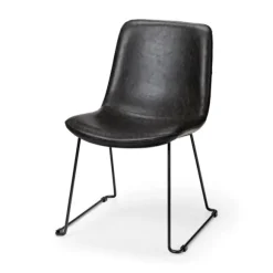 Kirkland's Home Dining Chairs-Slate Vegan Leather Bucket Dining Chairs, Set Of 2