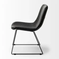 Kirkland's Home Dining Chairs-Slate Vegan Leather Bucket Dining Chairs, Set Of 2