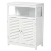 Kirkland's Home Bathroom Furniture-Slatted Wood Bathroom Cabinet
