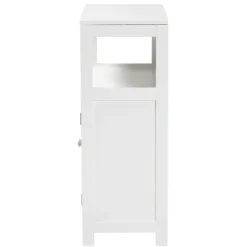 Kirkland's Home Bathroom Furniture-Slatted Wood Bathroom Cabinet