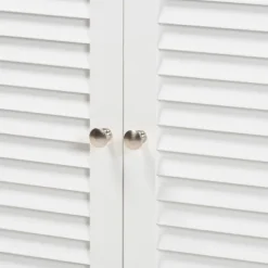 Kirkland's Home Bathroom Furniture-Slatted Wood Bathroom Cabinet