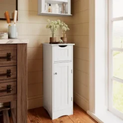 Kirkland's Home Bathroom Furniture-Slim Single Door Cabinet With Drawer