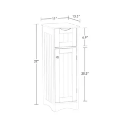 Kirkland's Home Bathroom Furniture-Slim Single Door Cabinet With Drawer