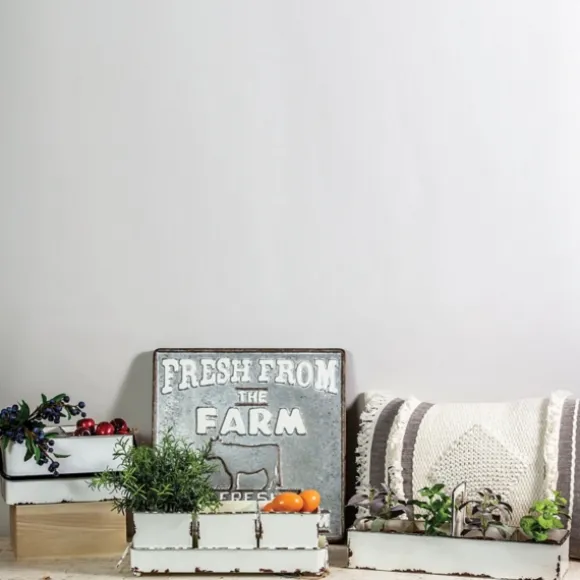 Kirkland's Home Decorative Trays-Slotted Enamel Tray