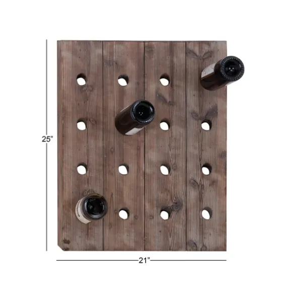 Kirkland's Home Decorative Accents-Small Rustic Barn Wood Wine Bottle Holder