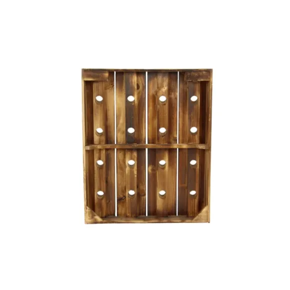 Kirkland's Home Decorative Accents-Small Rustic Barn Wood Wine Bottle Holder