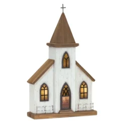 Kirkland's Home Statues & Figurines-Small Wooden Church Tabletop Statue