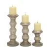 Kirkland's Home Candle Holders-Smoke Glass Pillar Candle Holders, Set Of 3