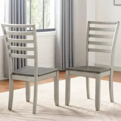 Kirkland's Home Dining Chairs-Smoked Honey And Alabaster Dining Chairs, Set Of 2