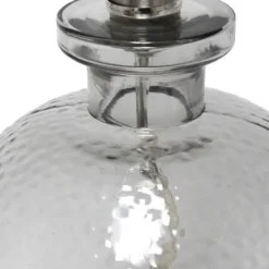 Kirkland's Home Table Lamps-Smokey Hammered Glass Shade Table Lamp