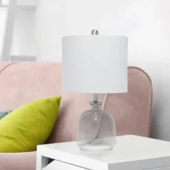 Kirkland's Home Table Lamps-Smokey Hammered Glass Shade Table Lamp