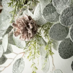 Kirkland's Home Wreaths-Snow Dusted Eucalyptus And Pinecone Wreath