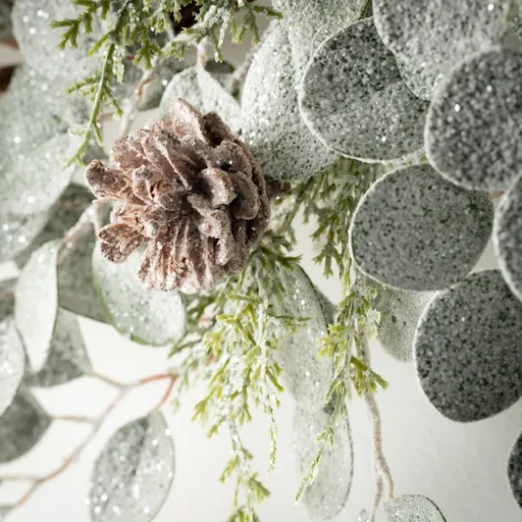 Kirkland's Home Wreaths-Snow Dusted Eucalyptus And Pinecone Wreath