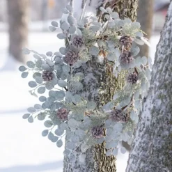 Kirkland's Home Wreaths-Snow Dusted Eucalyptus And Pinecone Wreath