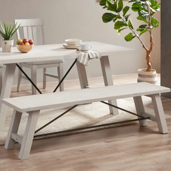 Kirkland's Home Dining Chairs-Sofia Wooden Dining Bench With Metal Bars