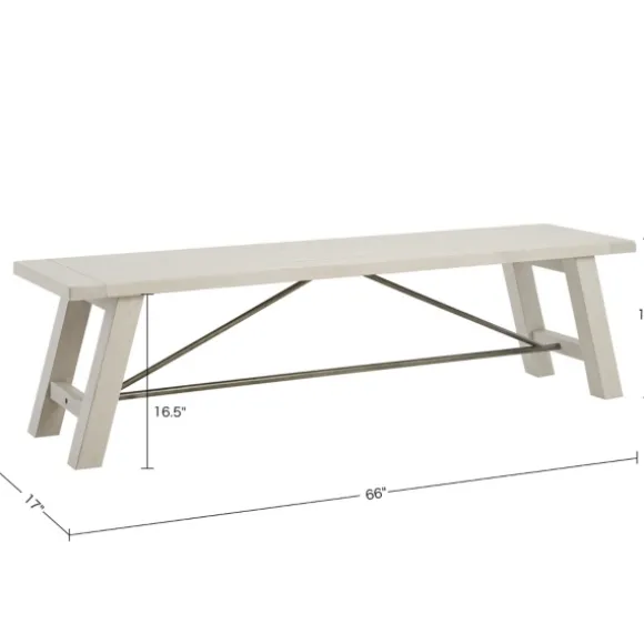 Kirkland's Home Dining Chairs-Sofia Wooden Dining Bench With Metal Bars