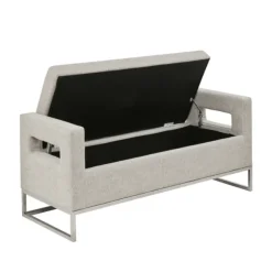 Kirkland's Home Benches & Ottomans-Soft Storage Bench With Open Sides