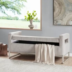 Kirkland's Home Benches & Ottomans-Soft Storage Bench With Open Sides