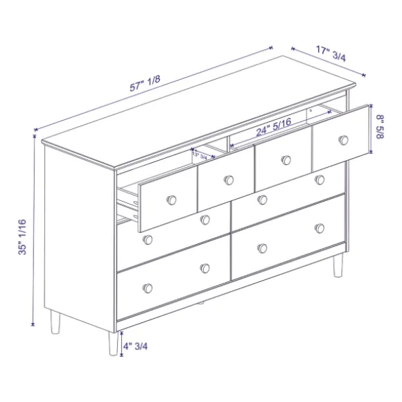 Kirkland's Home Dressers & Chests-Solid Wood 6-Drawer Dresser