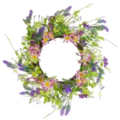 Kirkland's Home Wreaths-Spiral Lavender And Wildflower Blend Wreath