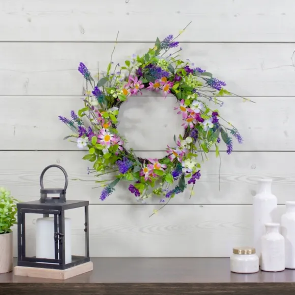 Kirkland's Home Wreaths-Spiral Lavender And Wildflower Blend Wreath