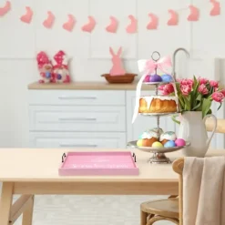 Kirkland's Home Decorative Trays-Spring Has Sprung Wood Tray