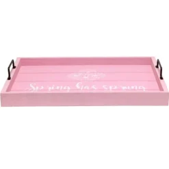 Kirkland's Home Decorative Trays-Spring Has Sprung Wood Tray