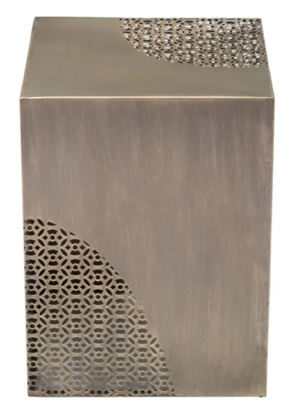 Kirkland's Home Accent & End Tables-Square Antique Gold Metal Accent Table