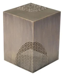 Kirkland's Home Accent & End Tables-Square Antique Gold Metal Accent Table