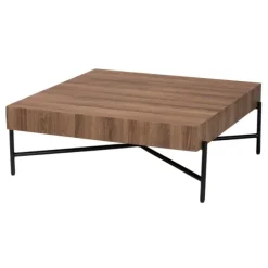 Kirkland's Home Coffee Tables-Square Light Wood X Base Coffee Table