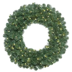 Kirkland's Home Wreaths-Square Oregon Fir Warm White Wide Bulb Wreath